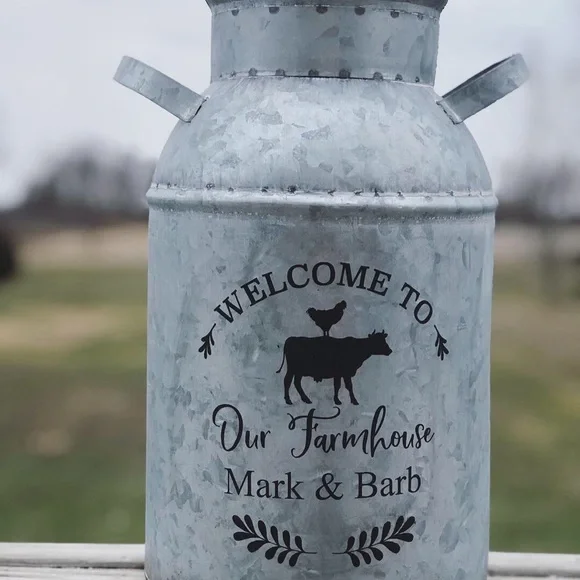 Rare Unique Vintage Style Galvanized Milk Can With American Flag 8.75” X… - Picture 11 of 13